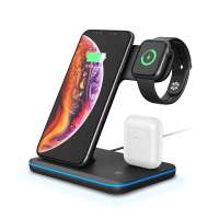 4 in 1 Wireless Charging Dock Cell Phone Holder 15W Fast Wireless Charger Station for Apple for iWatch for Airpods for Qi Device